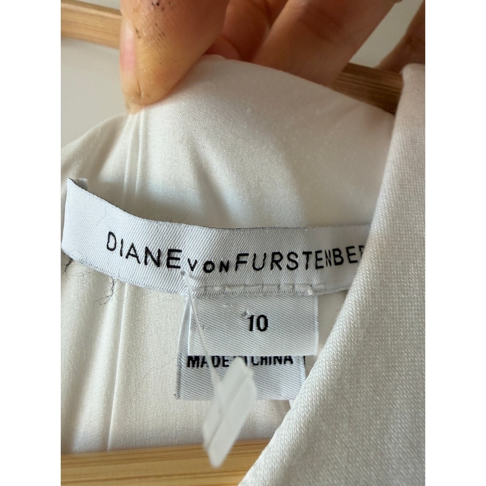 Diane Von Furstenberg White Mini Carpreena Dress Sz 10 AS-IS - Picture 10 of 12